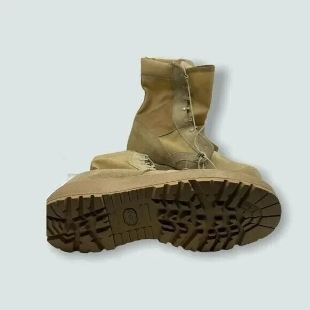 Mcrae‎ Mens Combat Military Boots Desert Tan Round TOE 15.5 WIDE New in Factory